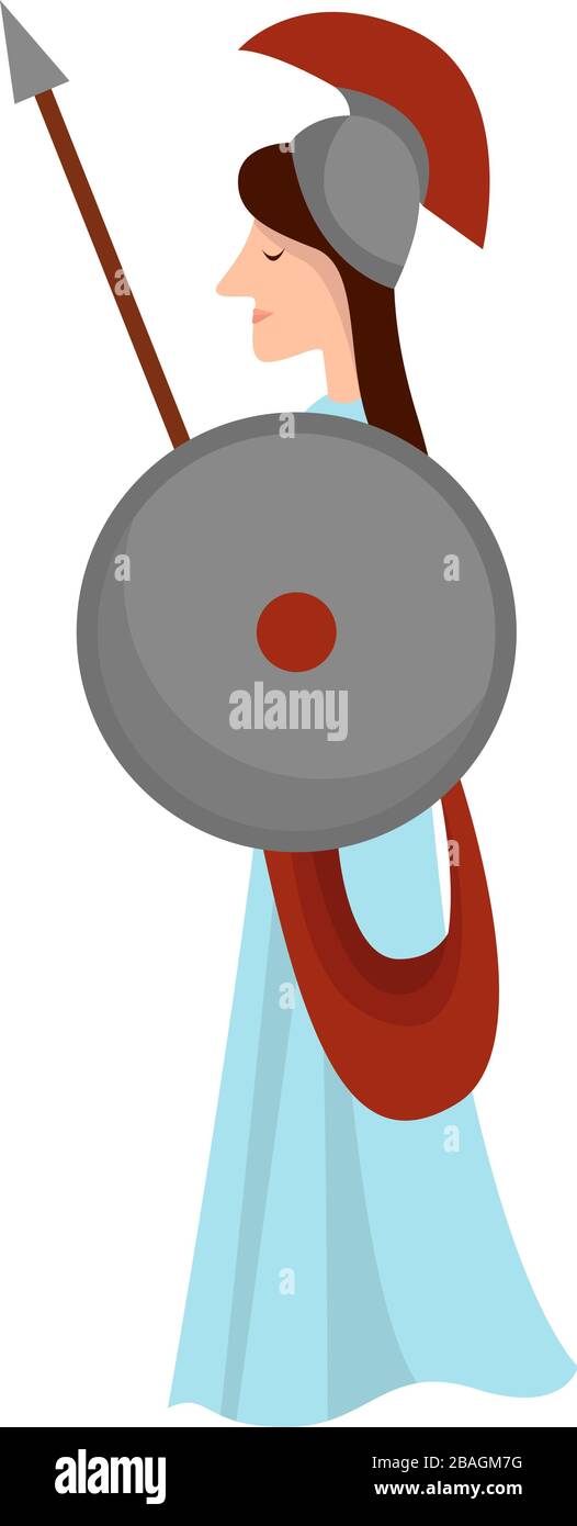 Athena Goddess, illustrazione, vettore su sfondo bianco Illustrazione Vettoriale