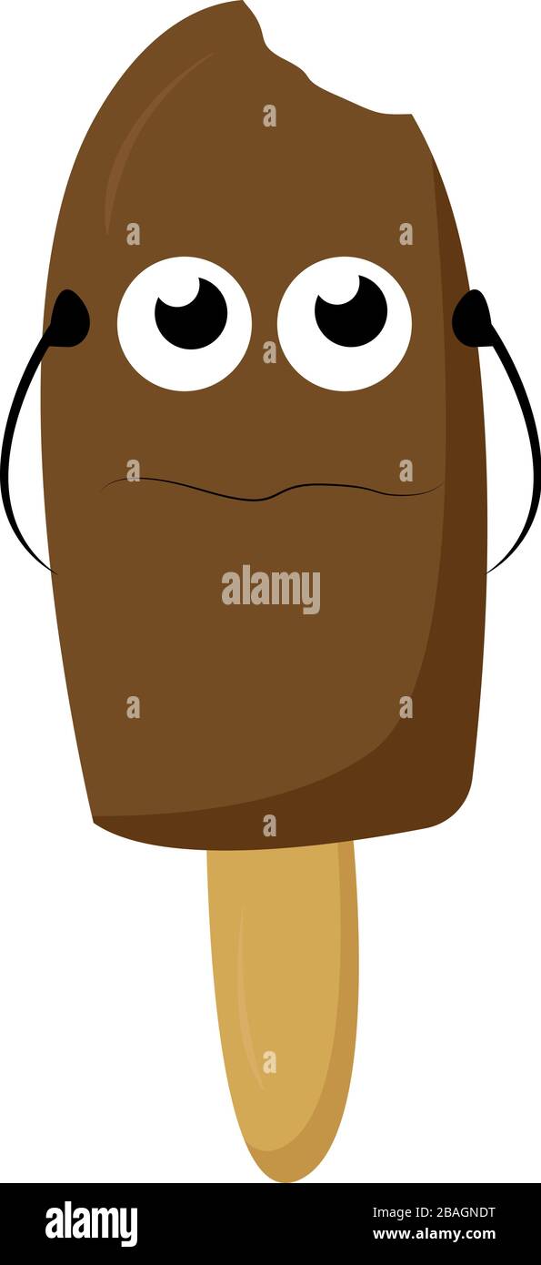 Gelato su bastone, illustrazione, vettore su sfondo bianco Illustrazione Vettoriale