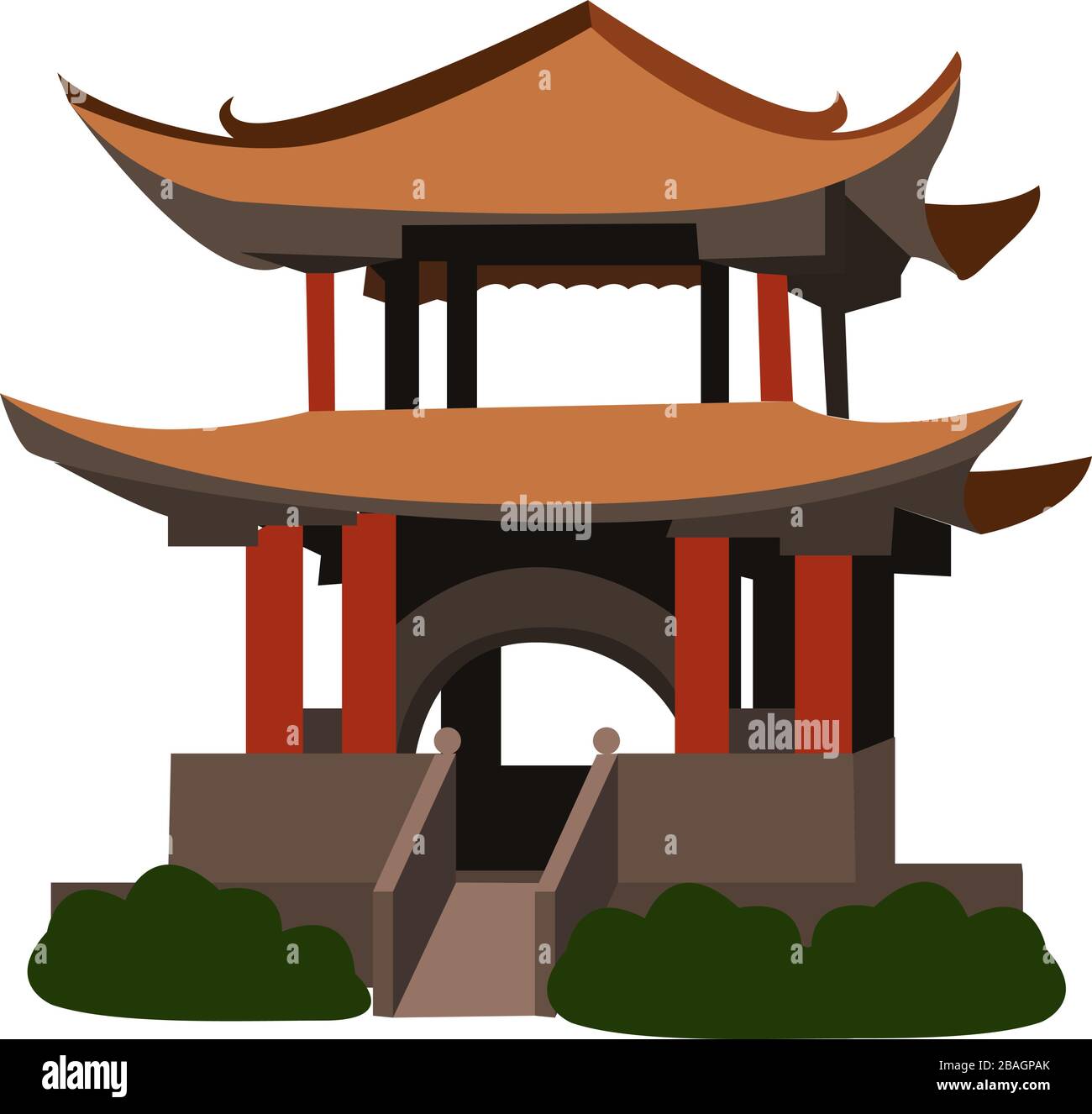 Cina tempio, illustrazione, vettore su sfondo bianco Illustrazione Vettoriale