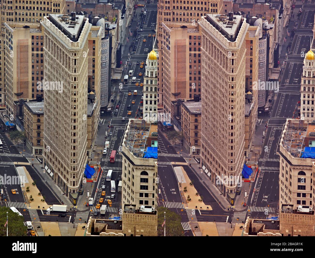 Manhattan prima e dopo il romanzo Coronavirus (COVID-19) pandemia. Foto Stock