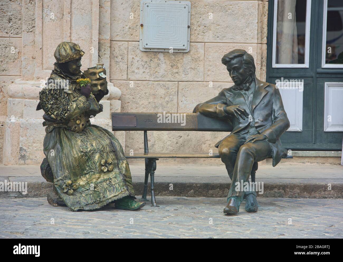 Artisti di strada a l'Avana Vieja, l'Avana, Cuba Foto Stock