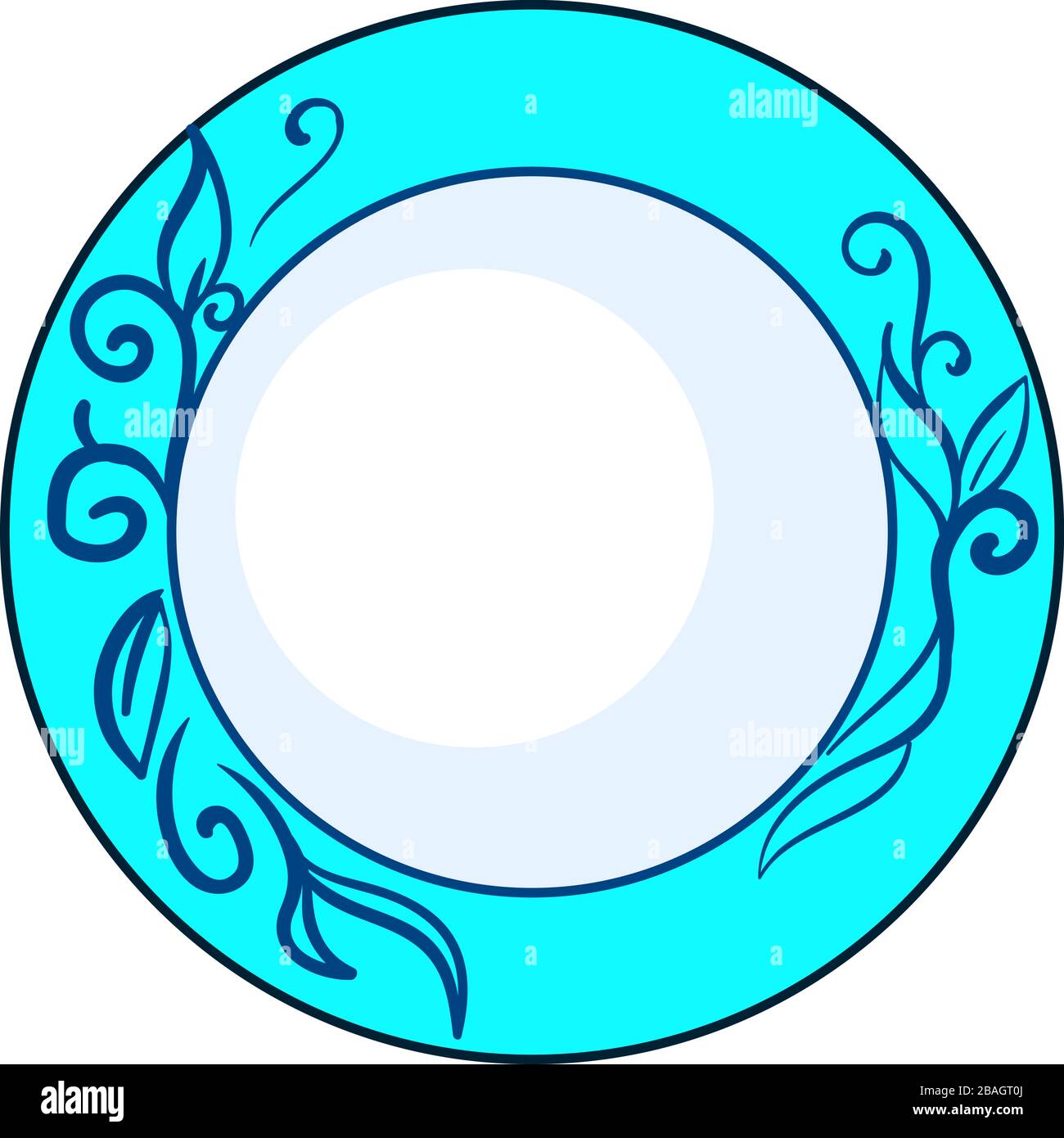 Piatto decorativo, illustrazione, vettore su sfondo bianco Illustrazione Vettoriale