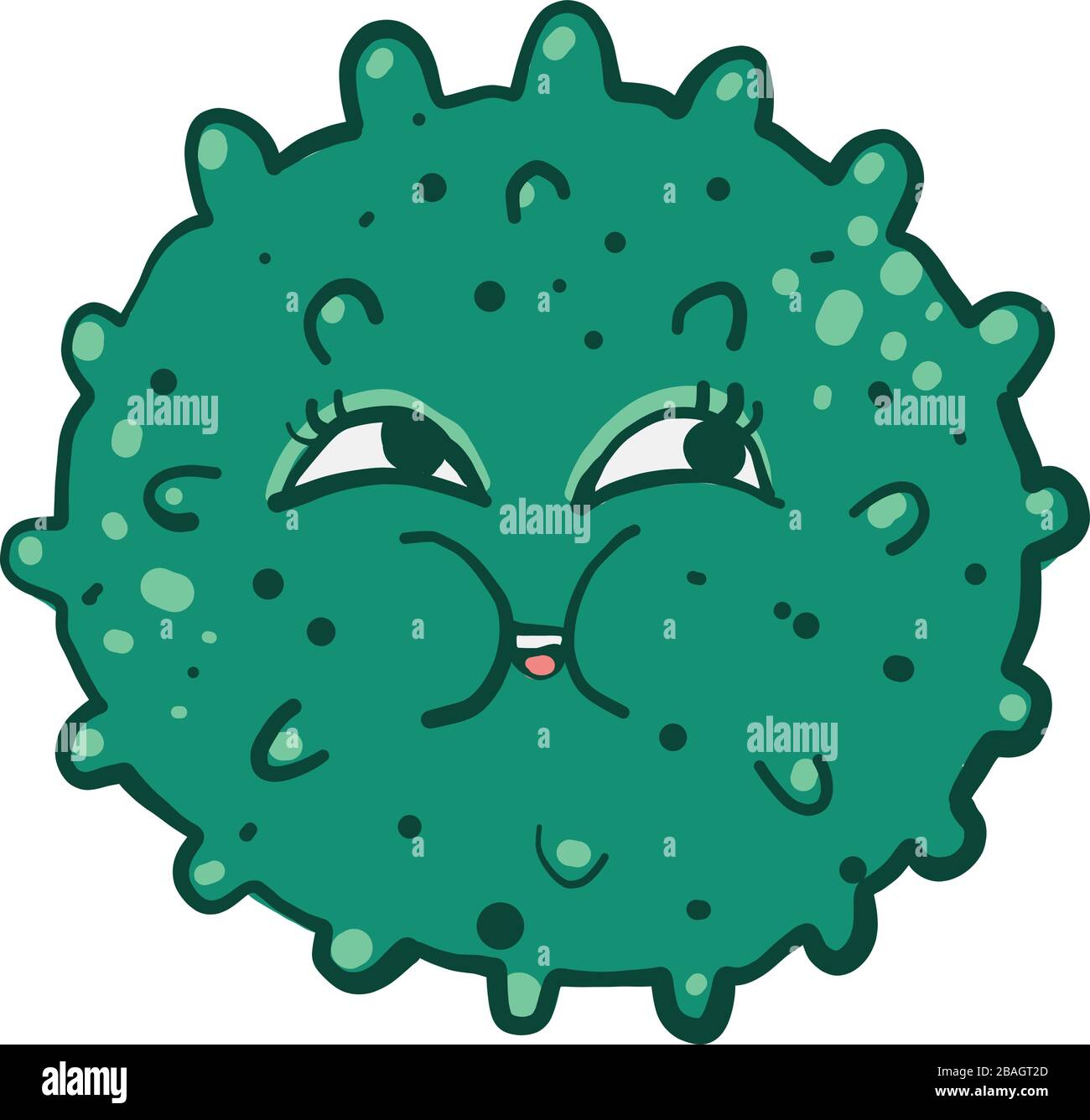 Virus grasso rotondo, illustrazione, vettore su sfondo bianco Illustrazione Vettoriale
