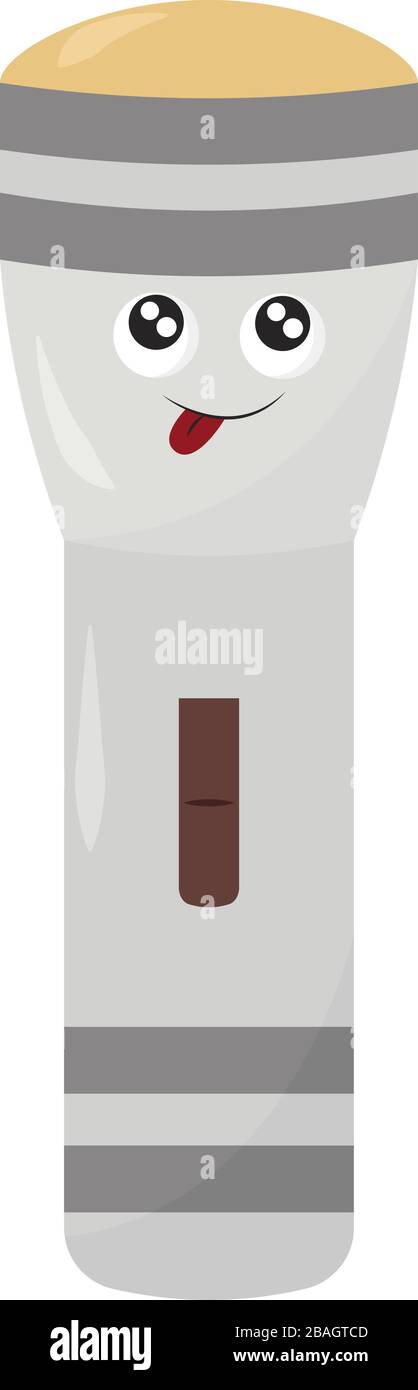 Torcia bianca, illustrazione, vettore su sfondo bianco Illustrazione Vettoriale