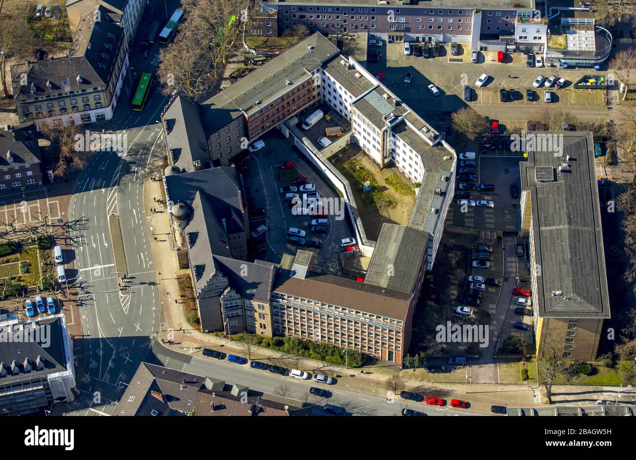 , Corte di giustizia in Oberhausen, 12.03.2015, vista aerea, Germania, Renania Settentrionale-Vestfalia, Ruhr Area, Oberhausen Foto Stock