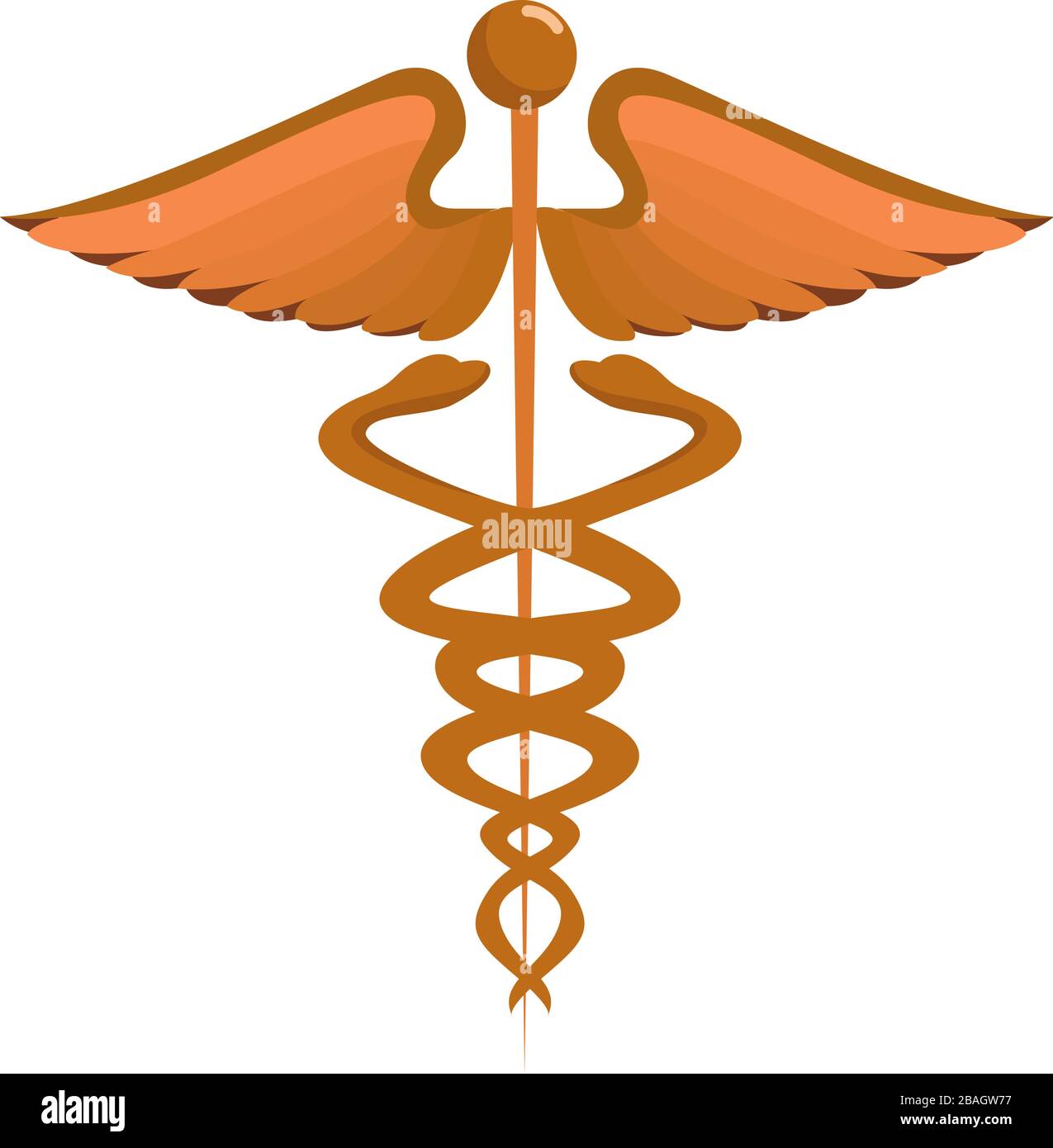 Hermes staff, illustrazione, vettore su sfondo bianco Illustrazione Vettoriale