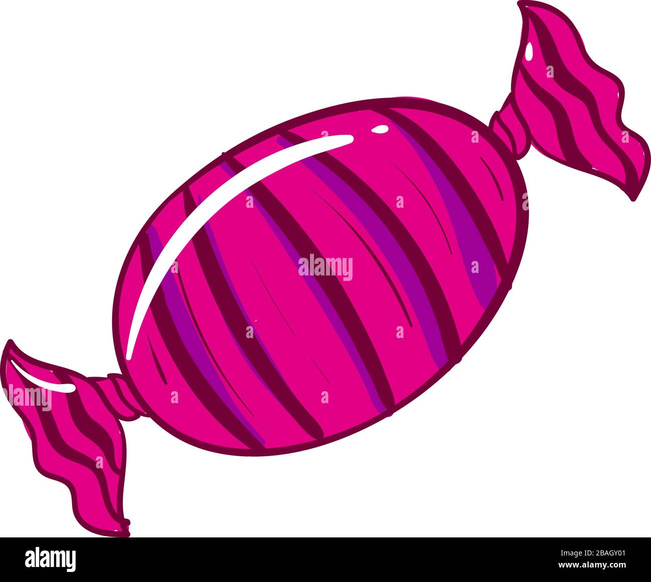 Caramella rosa avvolto, illustrazione, vettore su sfondo bianco Illustrazione Vettoriale