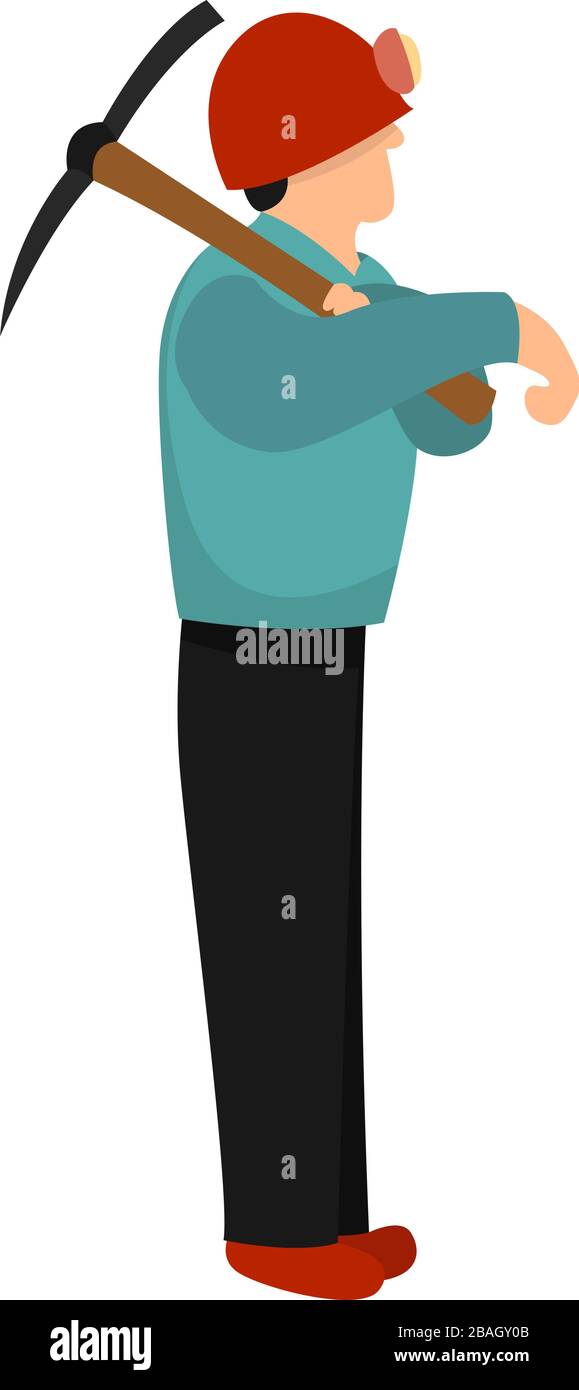 Minatore lavoratore, illustrazione, vettore su sfondo bianco Illustrazione Vettoriale