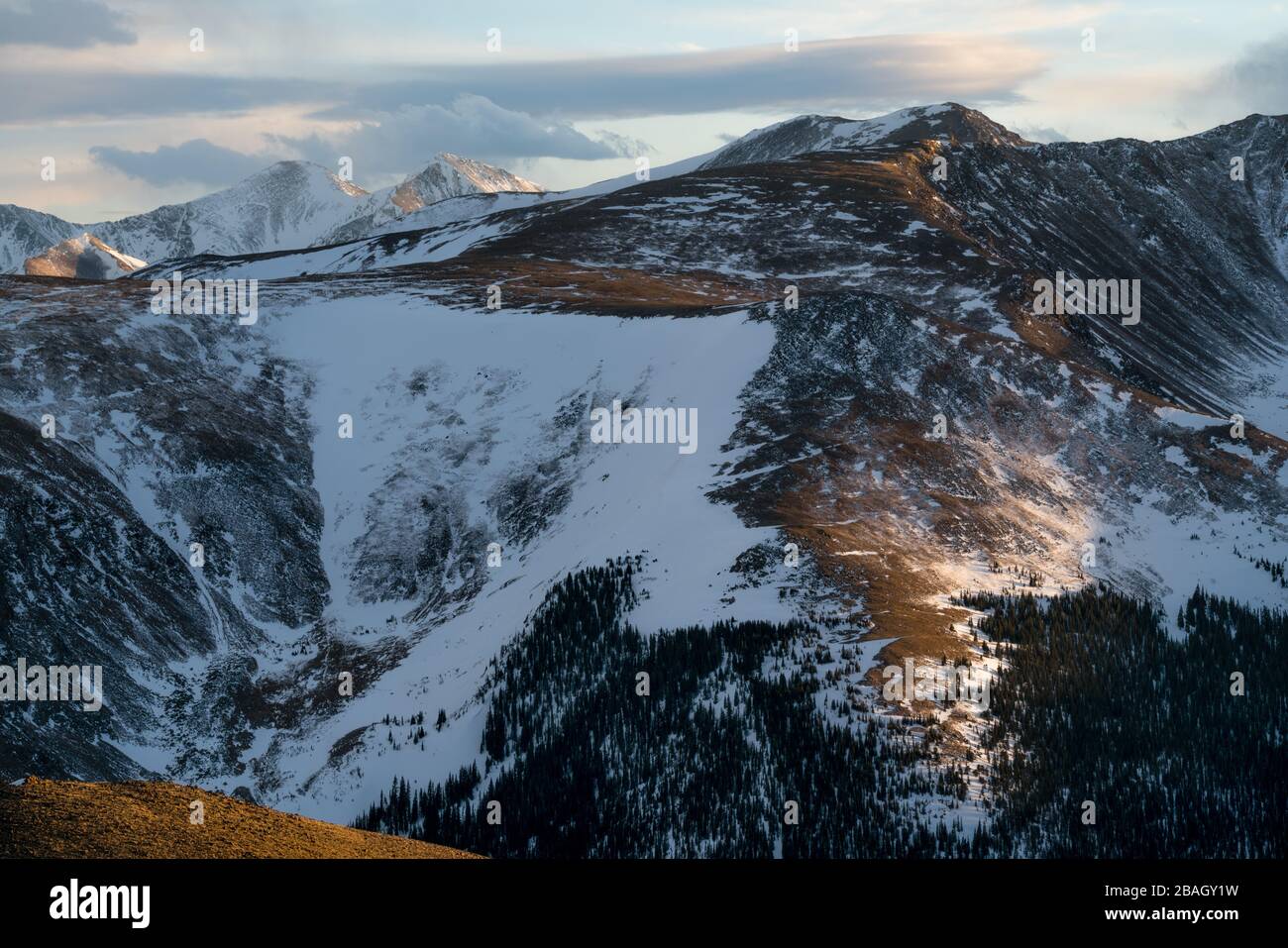 Dall'alto sul Colorado Mines Peak, Berthoud Pass, Colorado Foto Stock