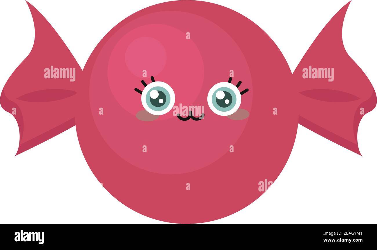 Caramella rosa avvolto, illustrazione, vettore su sfondo bianco Illustrazione Vettoriale