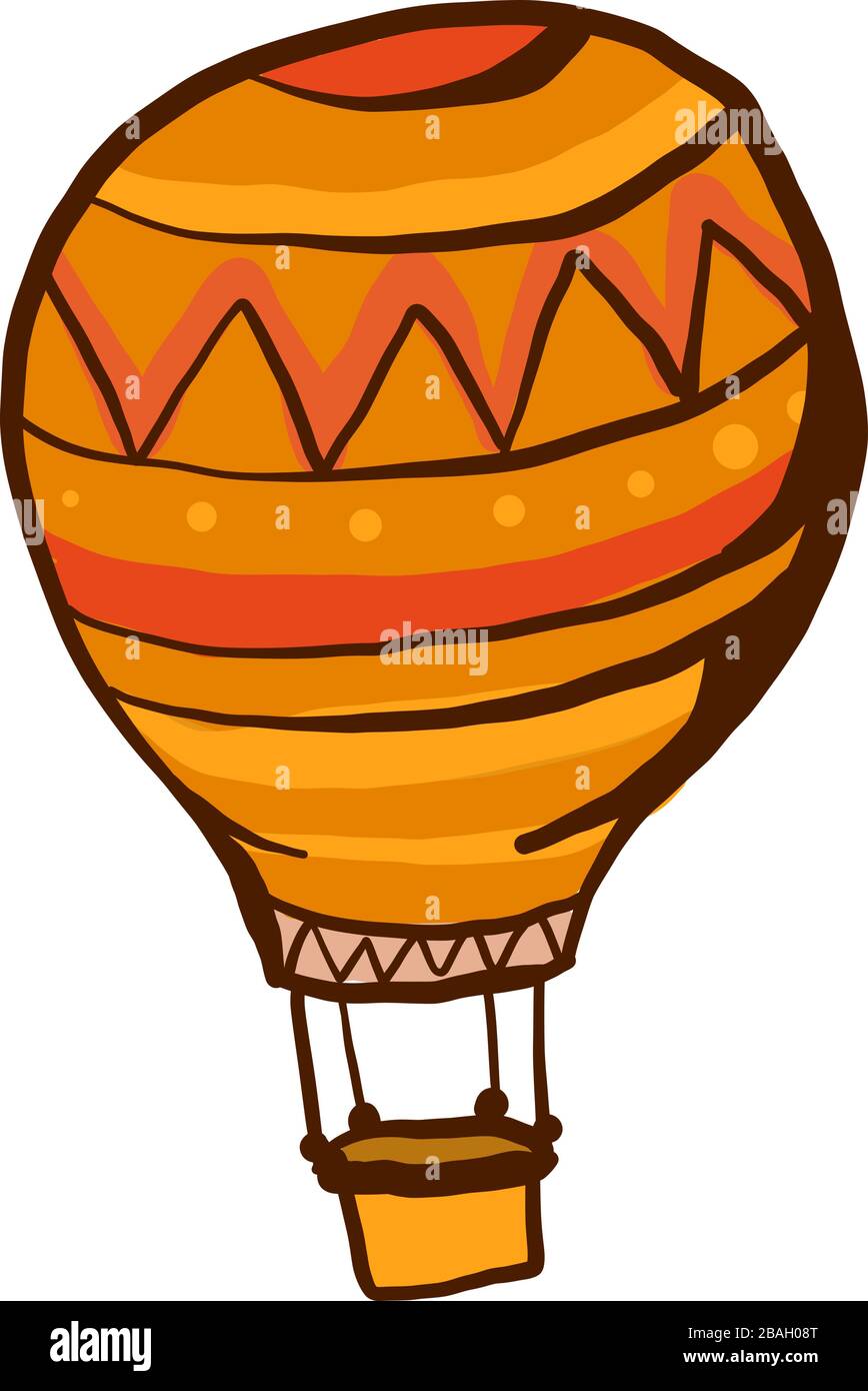 Aerostato arancione, illustrazione, vettore su sfondo bianco Illustrazione Vettoriale