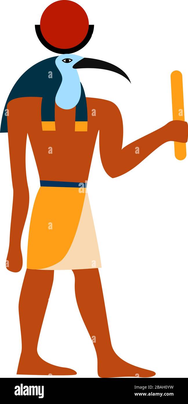 Thoth Dio, illustrazione, vettore su sfondo bianco Illustrazione Vettoriale