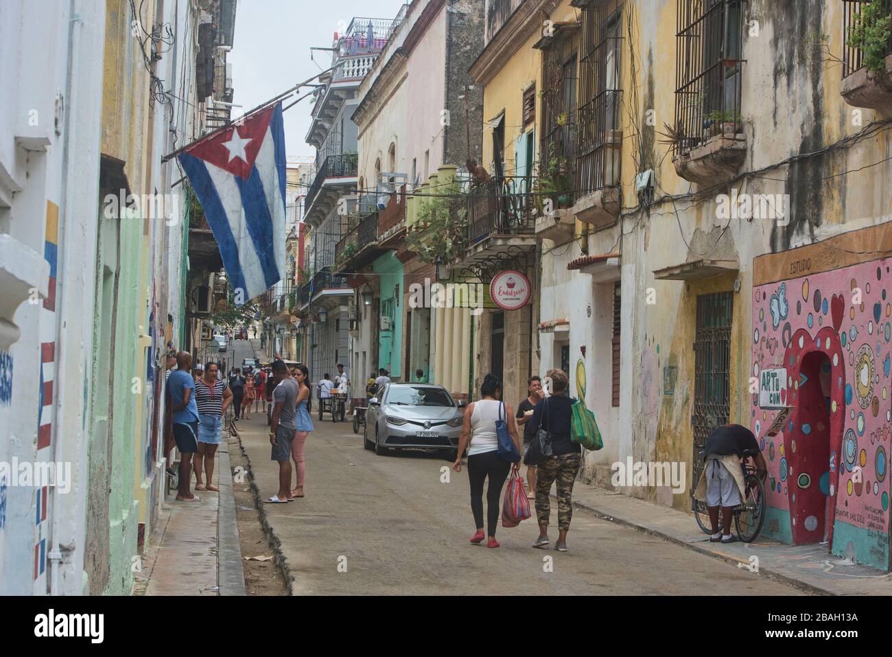 Le strade suggestive di l'Avana Vieja, l'Avana, Cuba Foto Stock