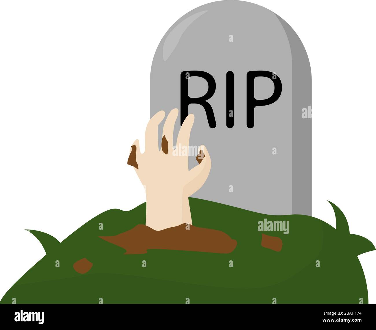 Mano zombie, illustrazione, vettore su sfondo bianco Illustrazione Vettoriale