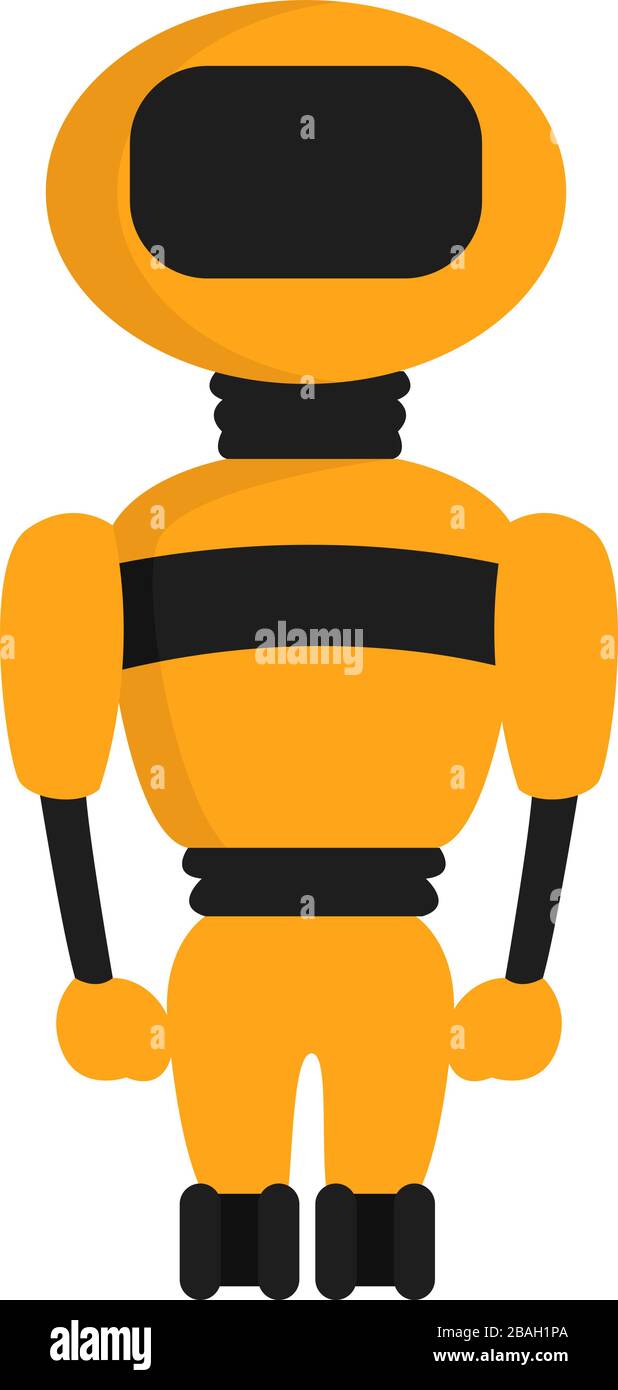 Robot giallo, illustrazione, vettore su sfondo bianco Illustrazione Vettoriale