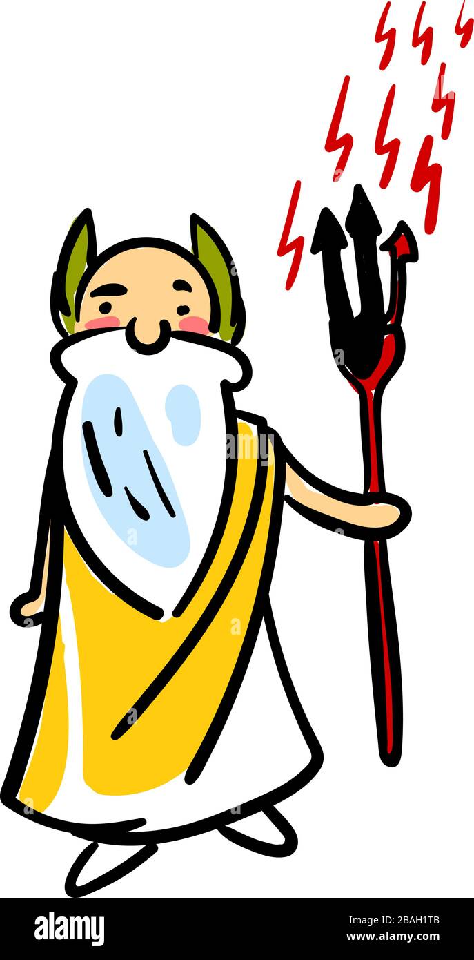 Zeus Dio, illustrazione, vettore su sfondo bianco Illustrazione Vettoriale