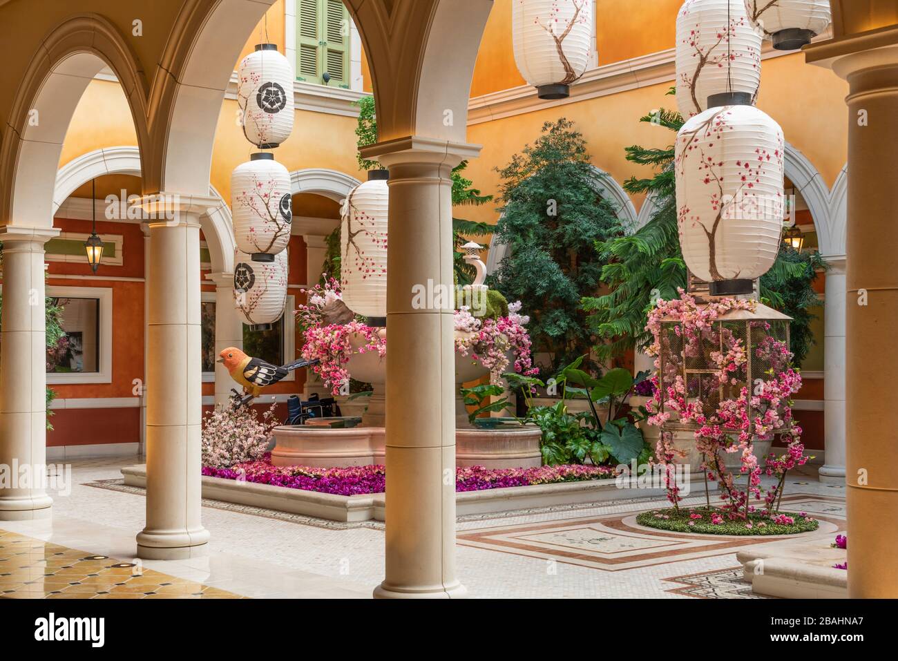 Il Conservatorio interno e i Giardini Botanici del Bellagio Hotel and Casino Complex lungo la Strip di Las Vegas, Nevada, USA. Foto Stock