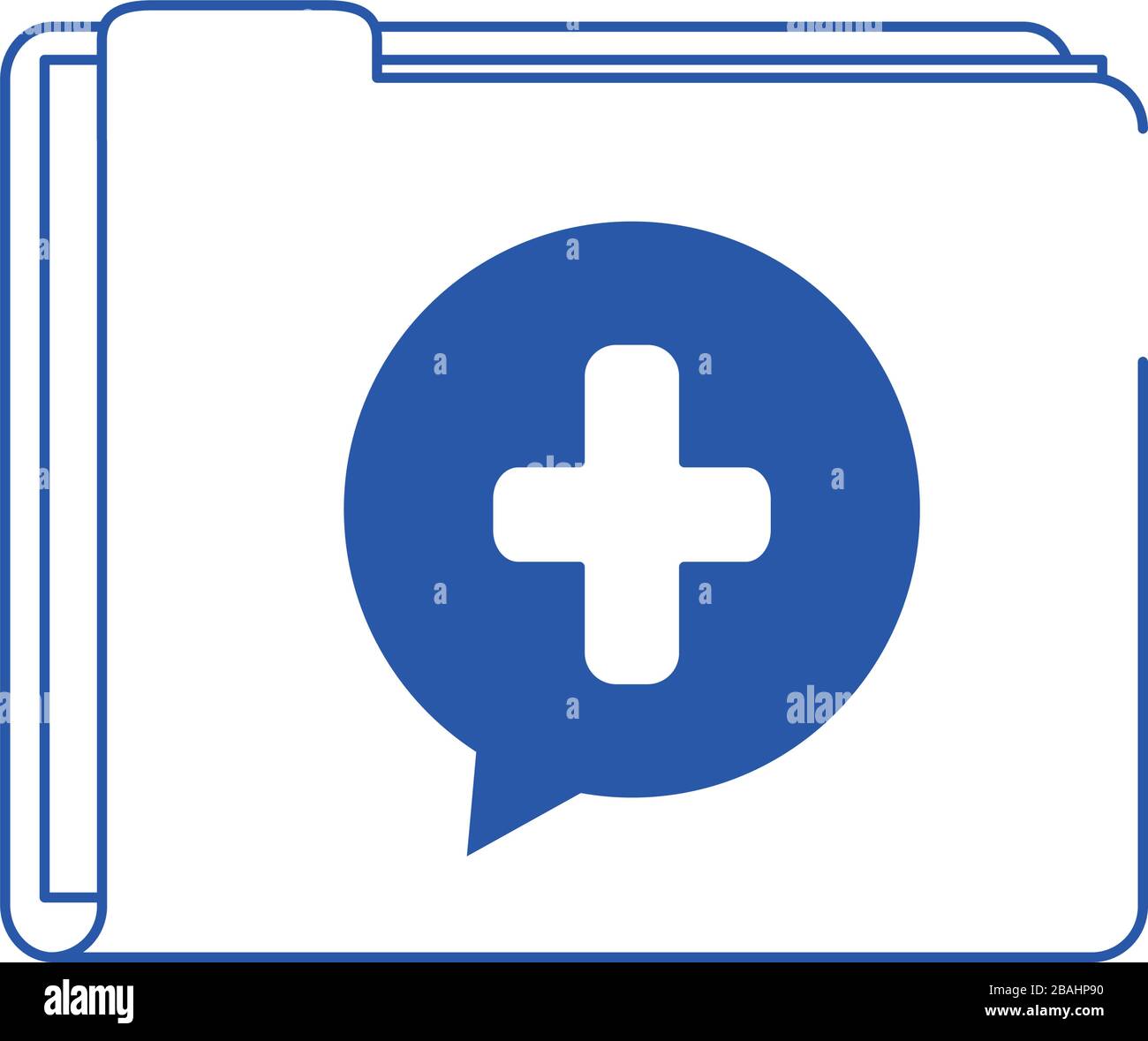 cartella medico online file informazioni mediche cura linea blu stile icona  illustrazione vettoriale Immagine e Vettoriale - Alamy