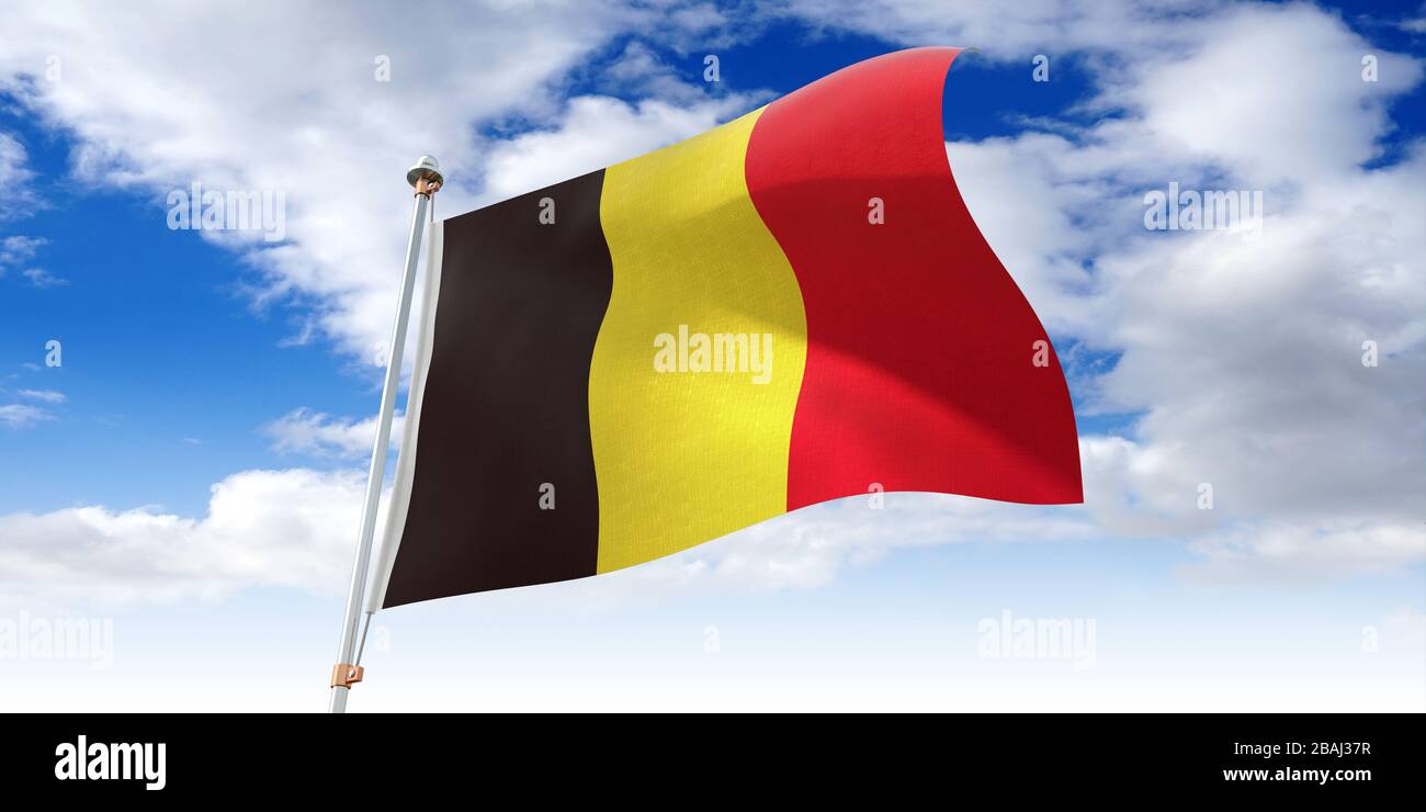 Belgio - bandiera a bandiera - illustrazione 3D Foto Stock