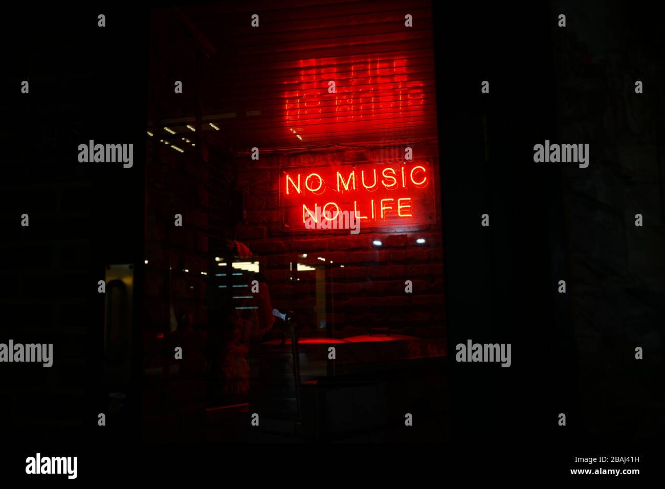 C'è una parola, 'No Music No Life' Foto Stock