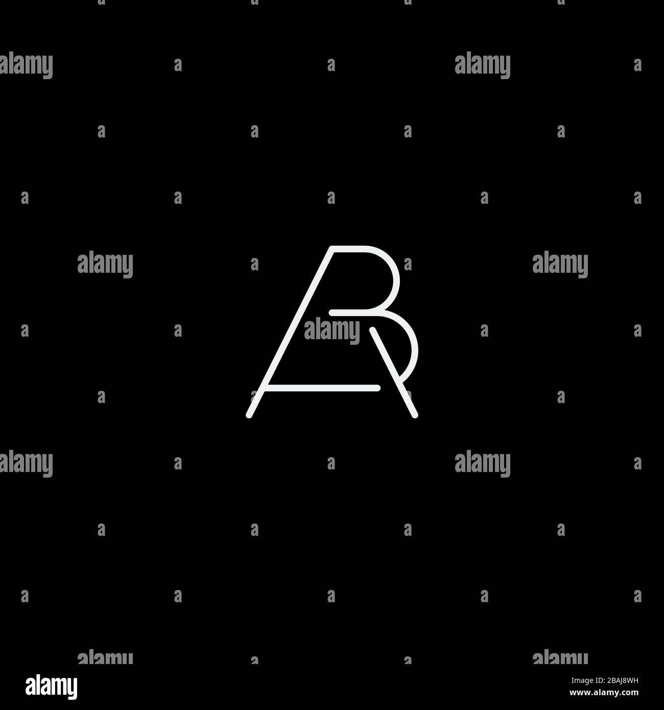 Luxury AB BA A B Monogramma Logo minimal Design Vector Illustration Illustrazione Vettoriale