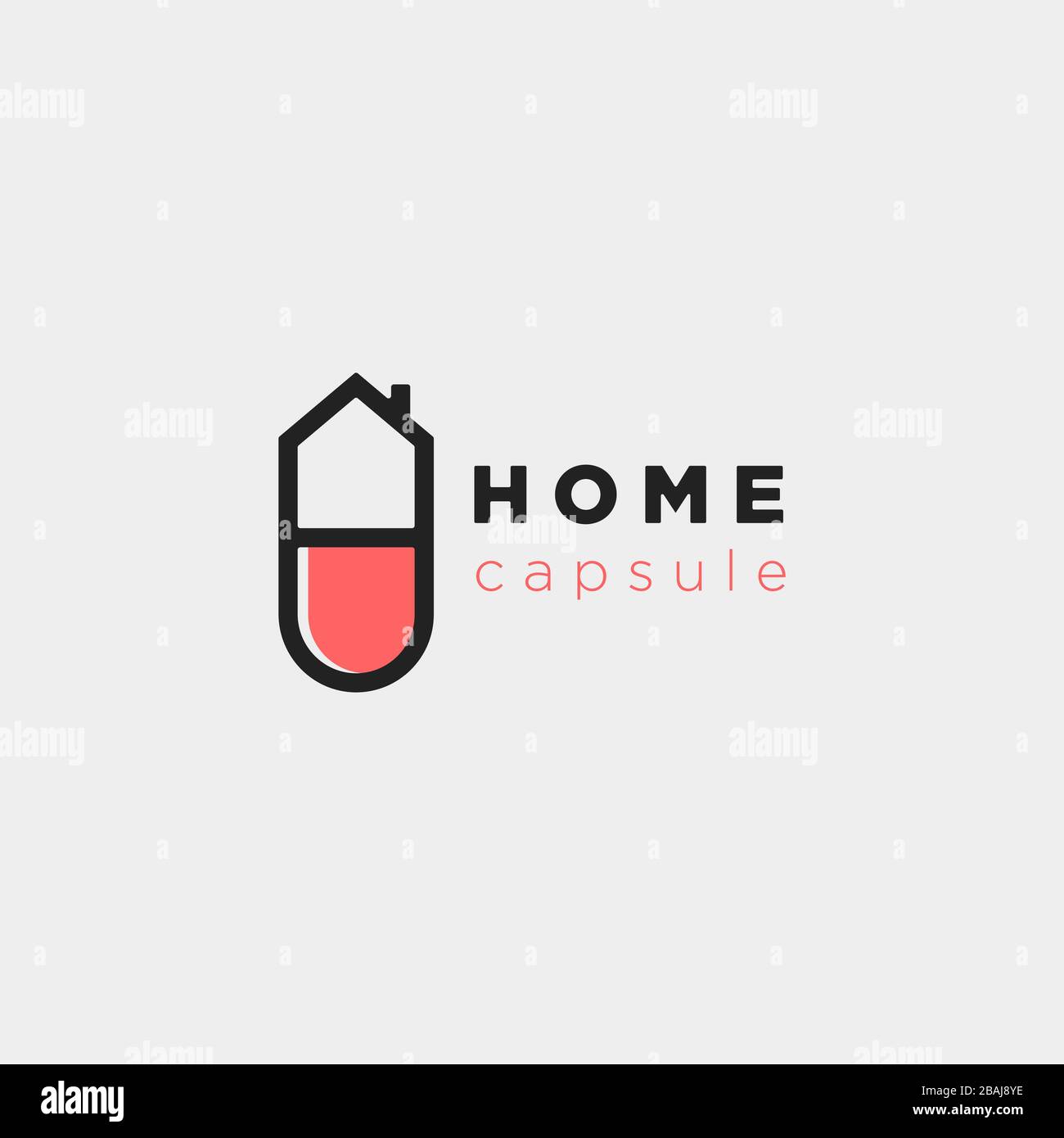 Modello del logo della capsula Home Illustrazione del disegno vettoriale Illustrazione Vettoriale