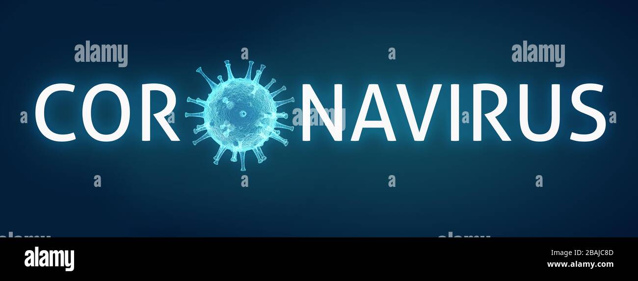 Romanzo Coronavirus 2019-nCoV, Virus Covid 19-NCP. Illustrazione 3D realistica Foto Stock