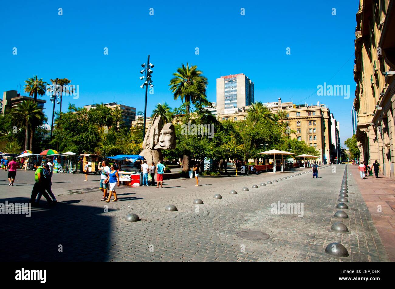 Santiago, Cile - 24 gennaio 2015: Plaza de Armas piazza principale Foto Stock