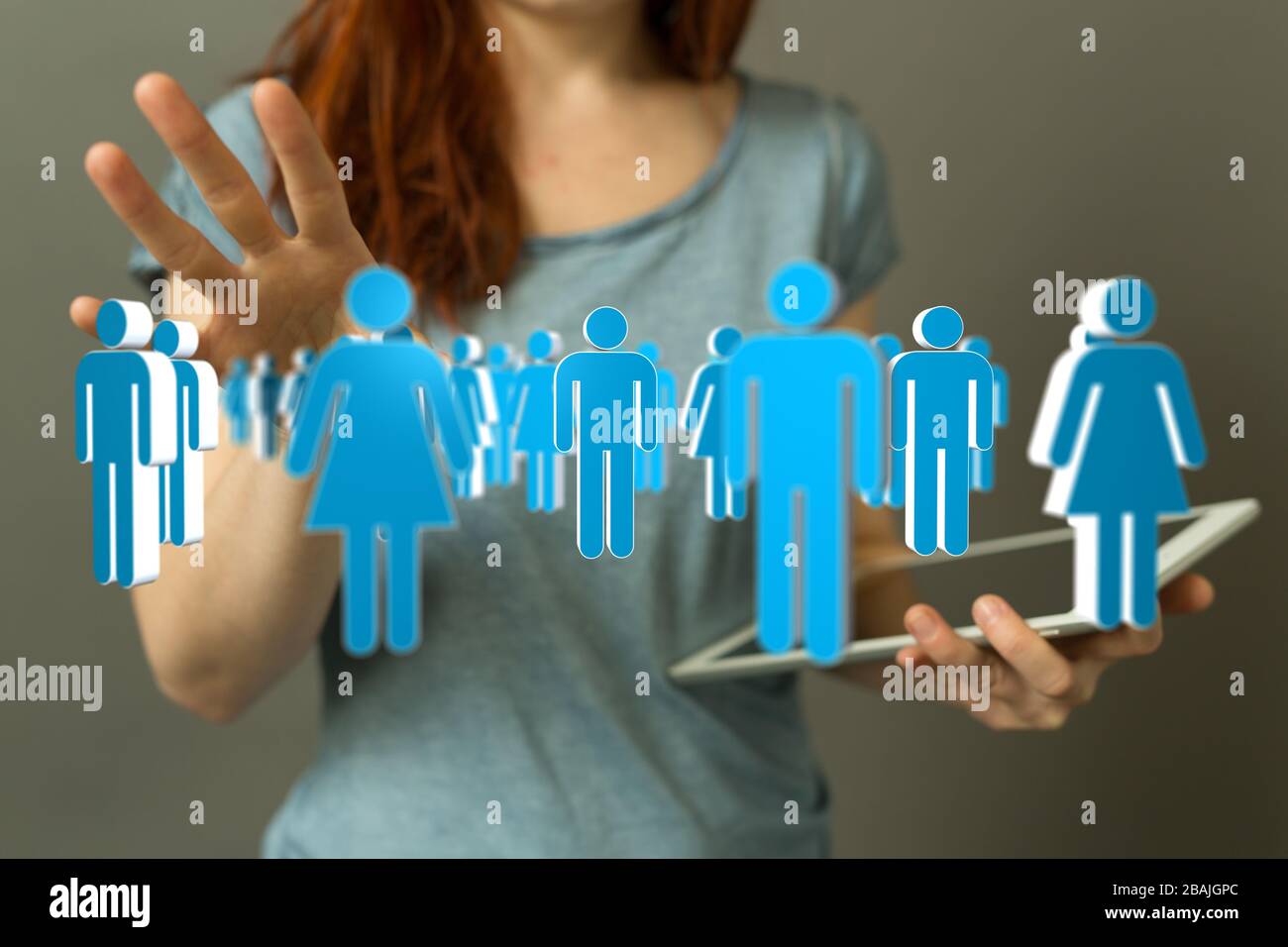 Un concetto di lavoro di squadra e di collaborazione Foto Stock