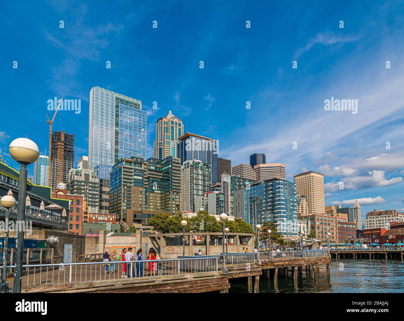 Seattle Skyline dal Waterfront Foto Stock