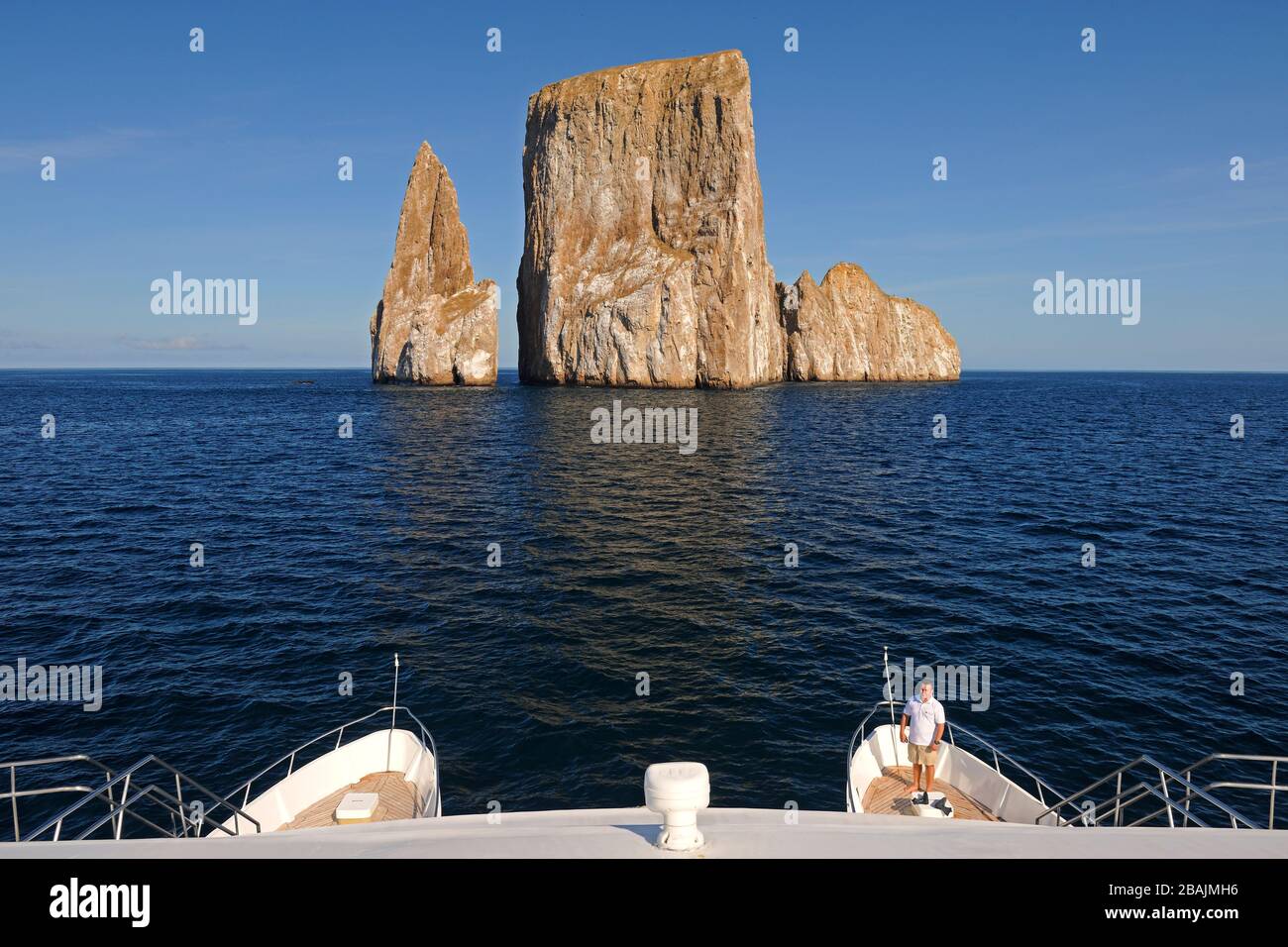 Kicker Rock nahe der Insel San Cristobal, Galapagos, Unesco Welterbe, Ekuador, Suedamerika Foto Stock