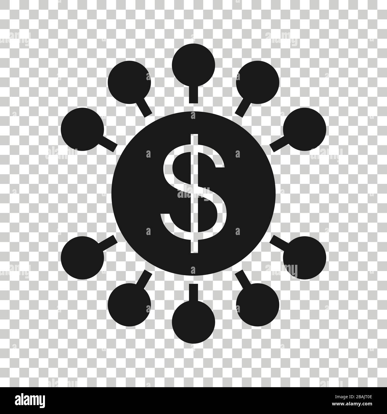 Entrate di denaro icona in stile appartamento. Dollar coin illustrazione vettoriale bianco su sfondo isolato. Struttura finanziaria la concezione di business. Illustrazione Vettoriale