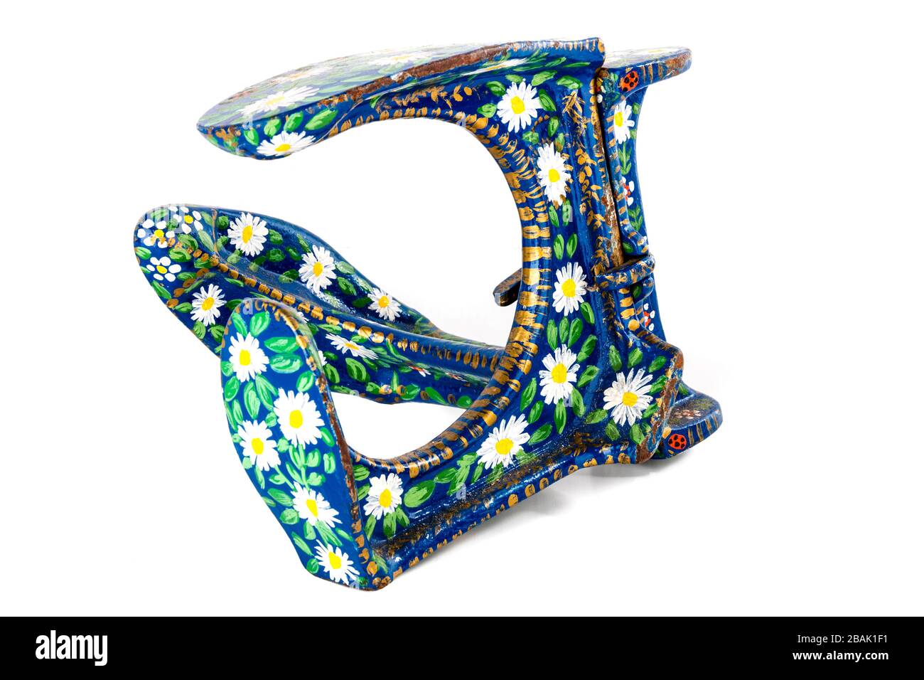 3 Way Shoe last, vintage cobblers shoe last, painted shoe last, 3 Way cobblers shoe last, Shoe last, Shoemakers last, last, White background, Foto Stock