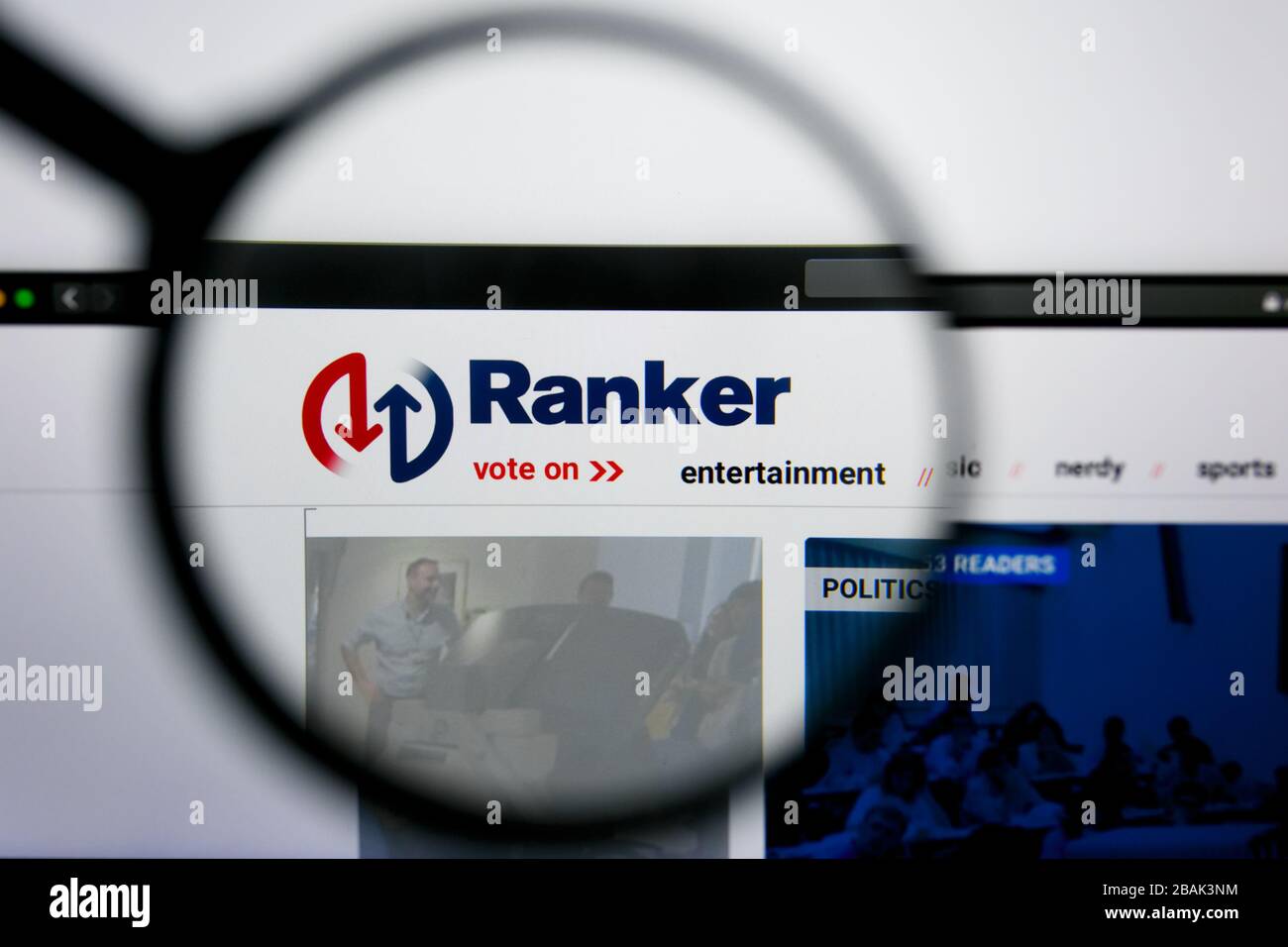 Los Angeles, California, Stati Uniti - 25 giugno 2019: Editoriale illustrativo del sito Web di Ranker. Logo Ranker visibile sullo schermo. Foto Stock