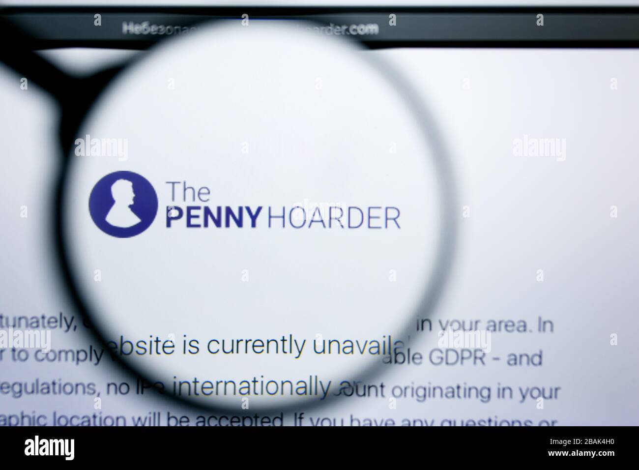 Los Angeles, California, Stati Uniti - 25 giugno 2019: Editoriale illustrativo della homepage del sito web di Penny hoarder. Il logo di Pennyhoarder visibile su display sc Foto Stock