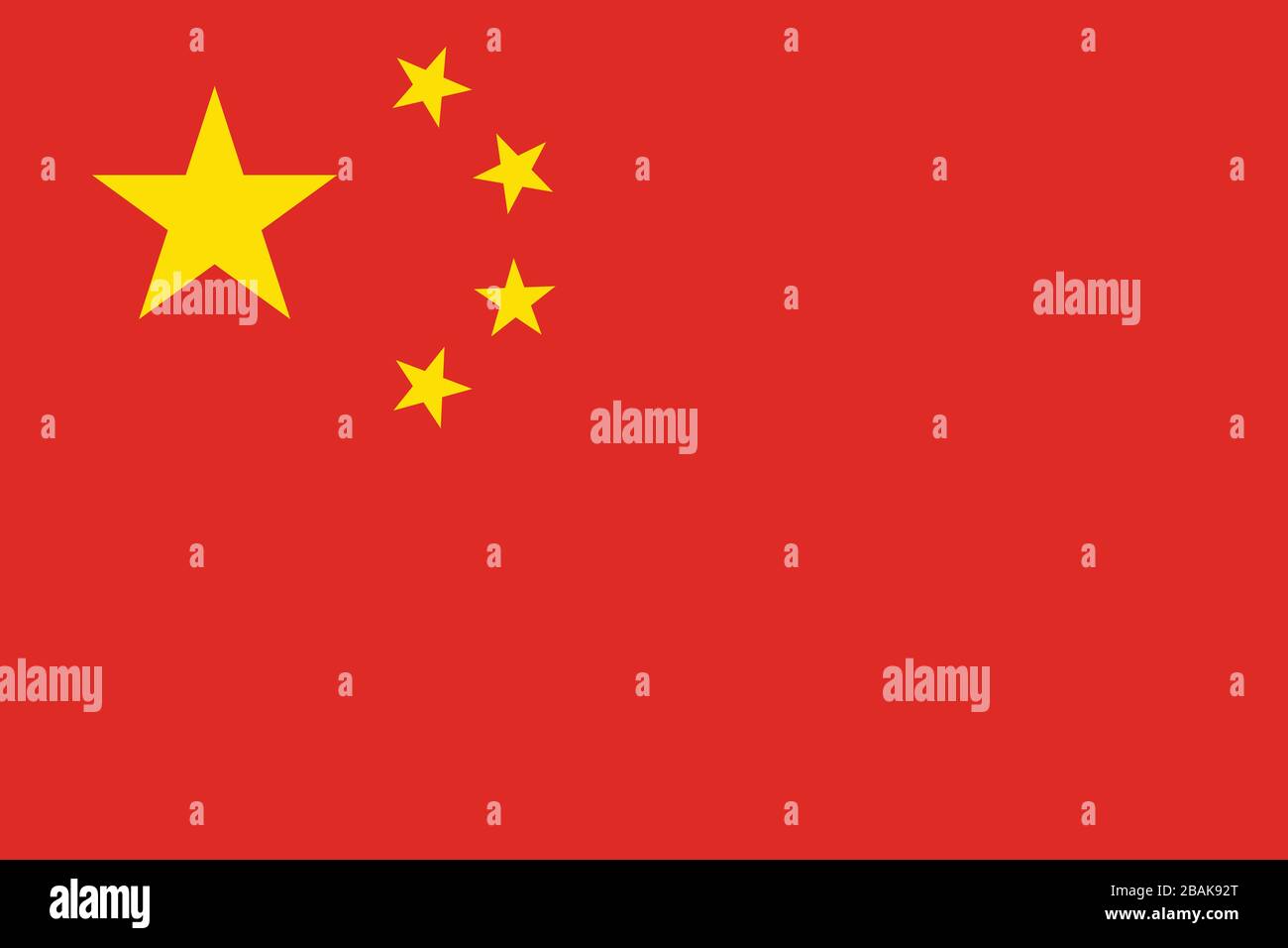 Bandiera della Cina - rapporto standard bandiera cinese - modalità colore RGB reale Foto Stock