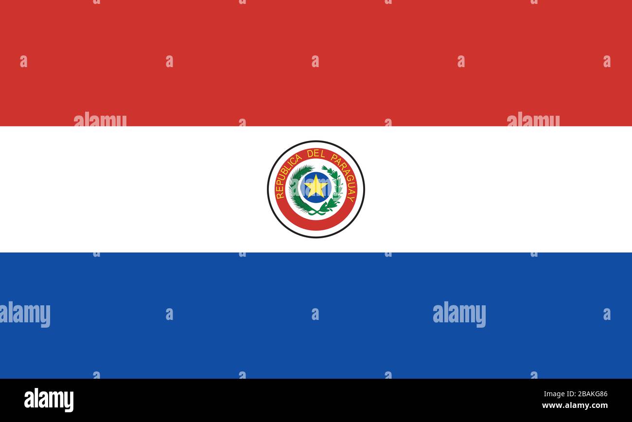 Bandiera del Paraguay - paraguaiana flag standard ratio - vero RGB modalità colore Foto Stock