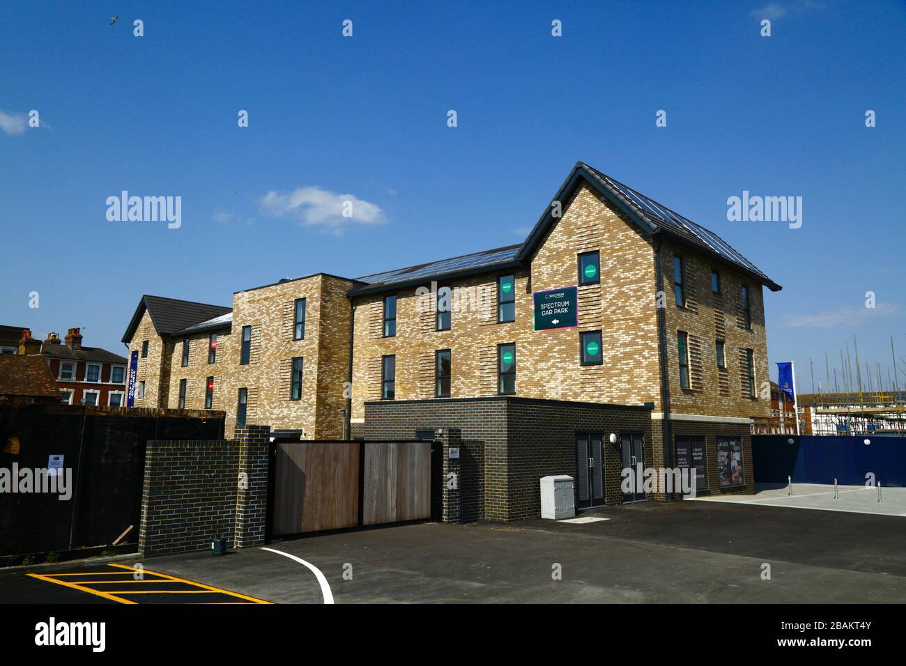 Ufficio vendite di spettro costruito sul nuovo sito di sviluppo del progetto Southborough Community Hub, London Road, Southborough, Kent, Inghilterra Foto Stock