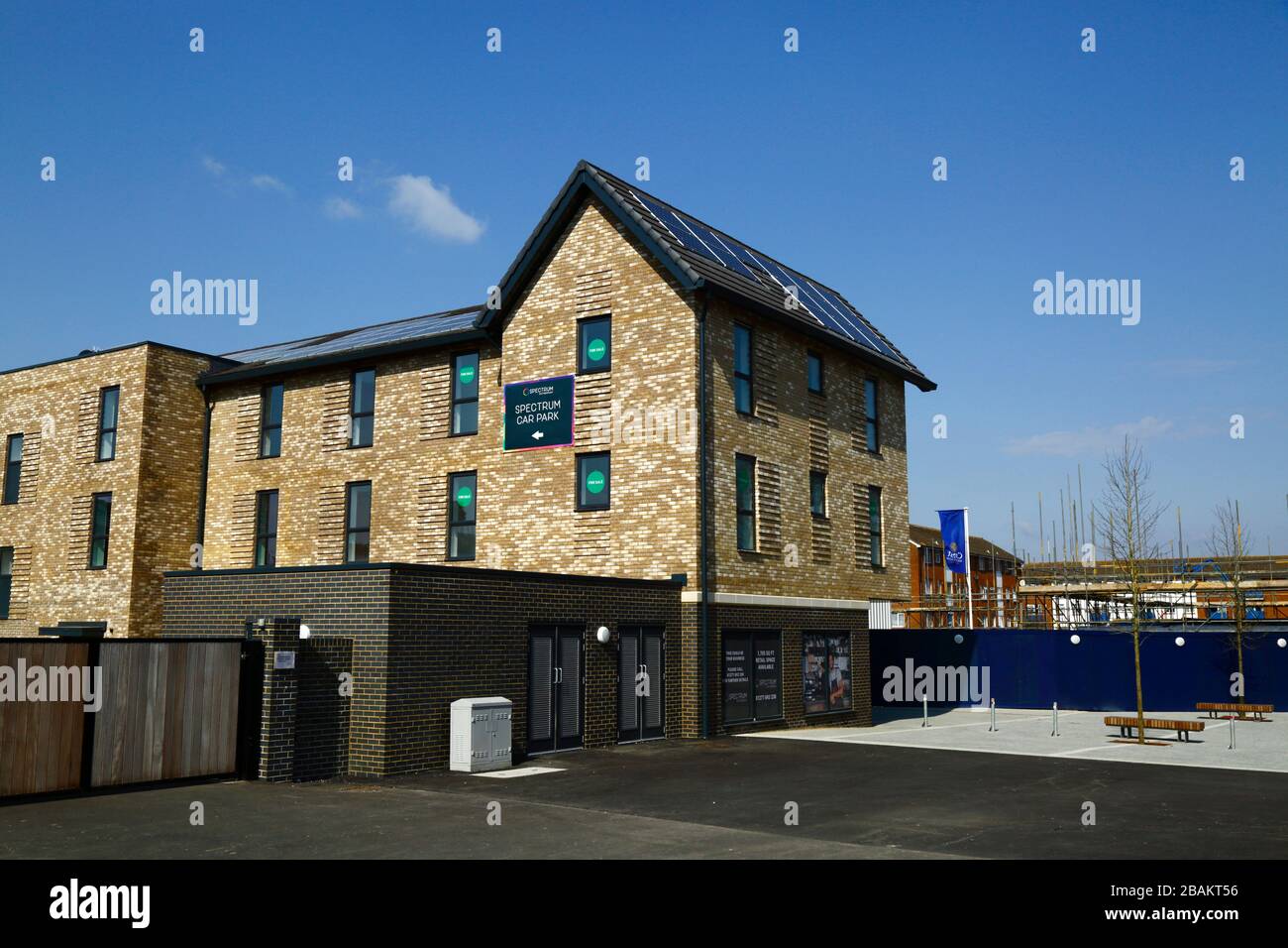 Ufficio vendite di spettro costruito sul nuovo sito di sviluppo del progetto Southborough Community Hub, London Road, Southborough, Kent, Inghilterra Foto Stock