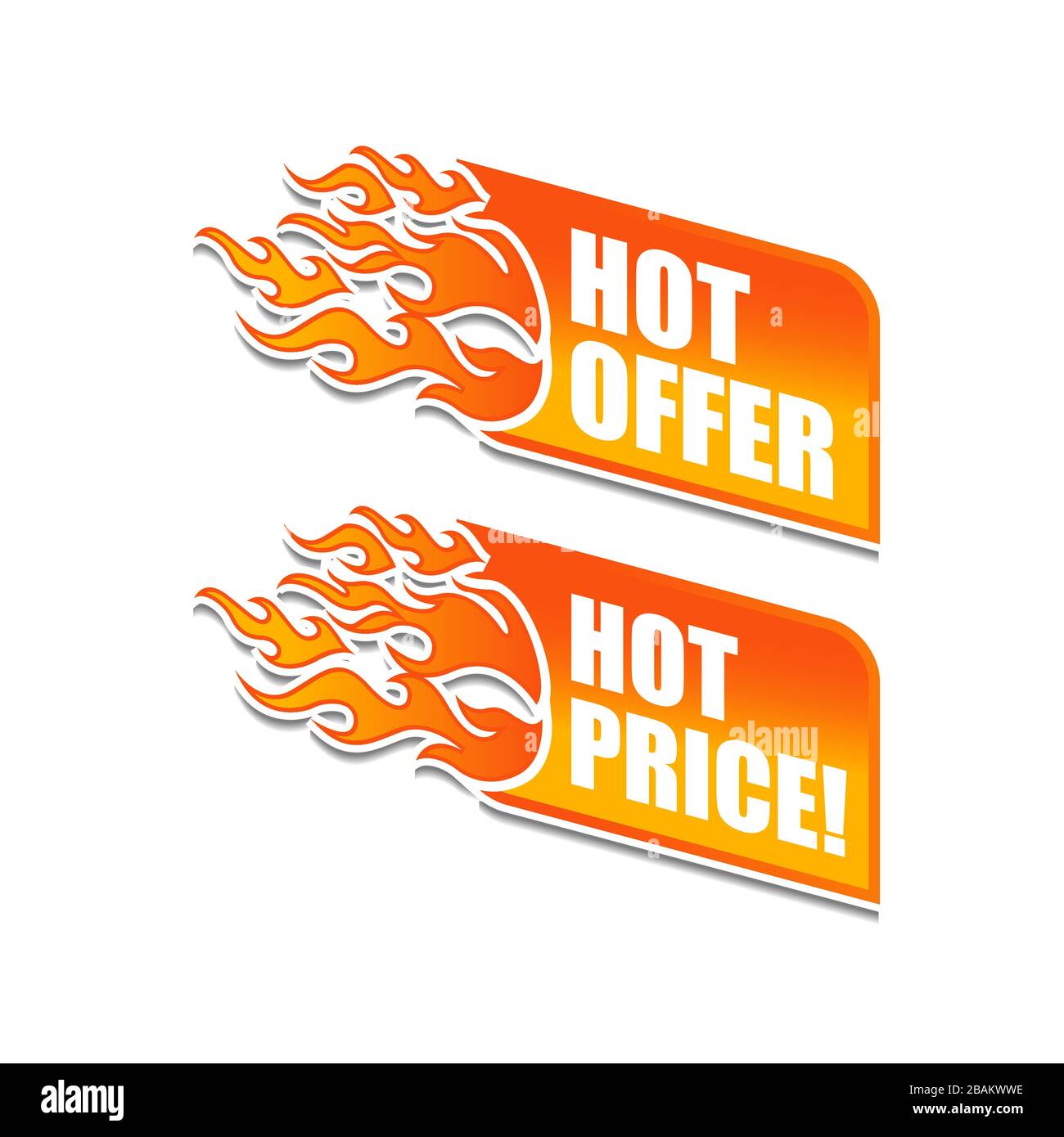 Etichette Hot Price e Hot Offer. Vettore. Illustrazione Vettoriale