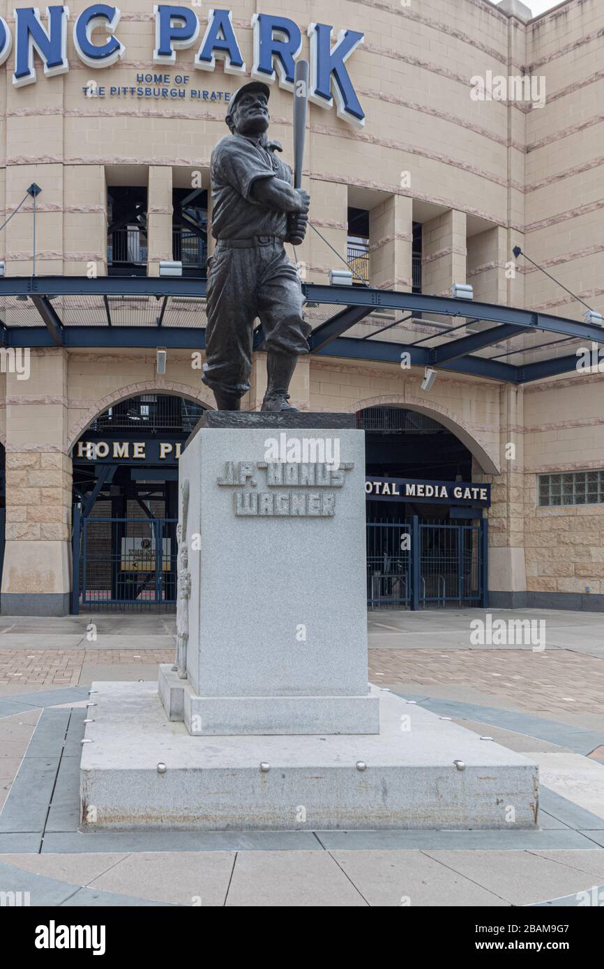 Statua di Honus Wagner Foto Stock