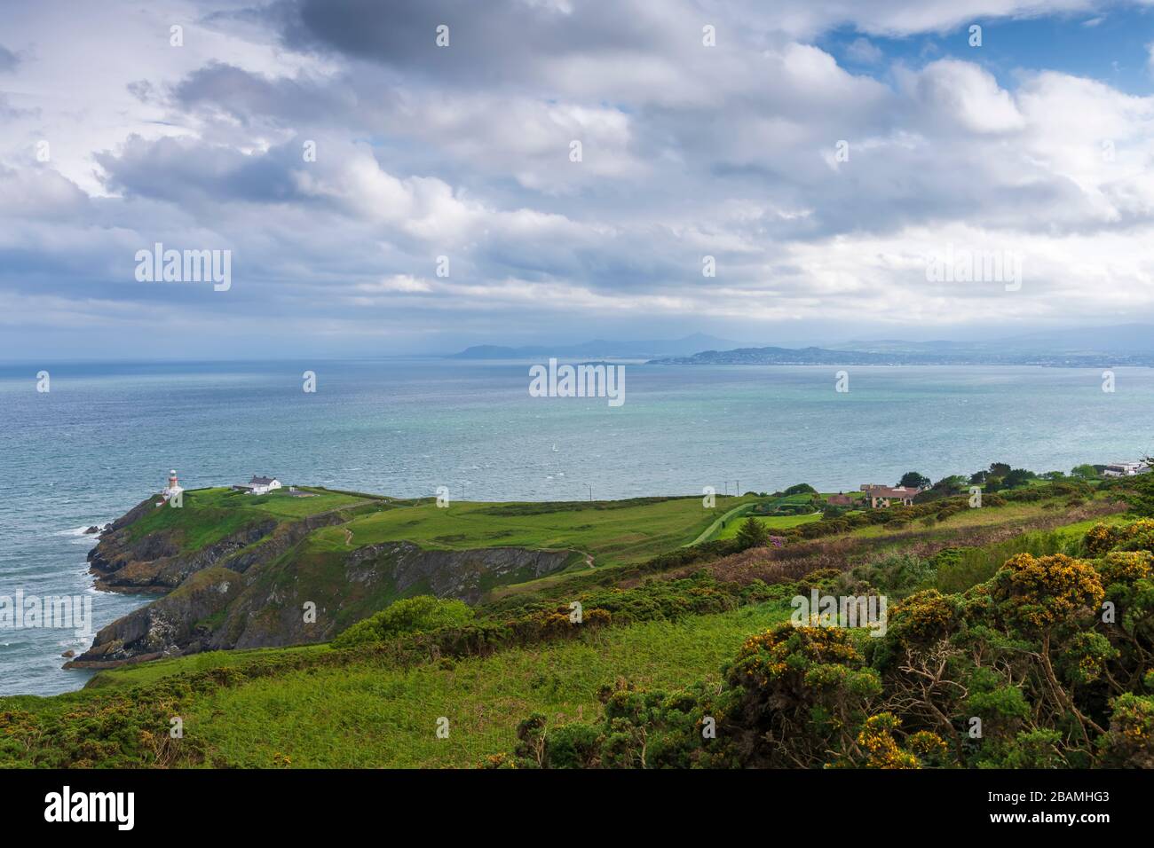 Veduta Aerea Del Faro Di Baily, Howth North Dublin Foto Stock