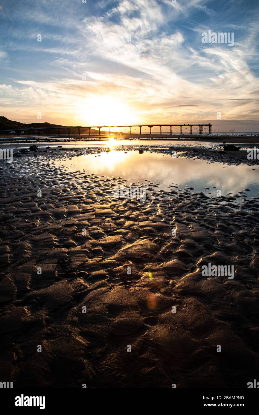 Saltburn sul mare. Cleveland, Inghilterra Foto Stock