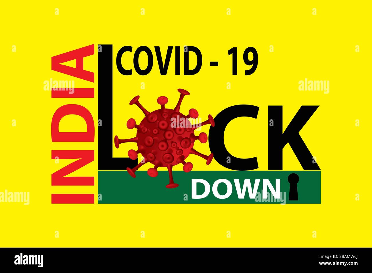 Bloccare l'india per la prevenzione COVID - 19 Coronavirus . Presa in anticipo per prevenire la diffusione Covid - 19. Illustrazione Vettoriale