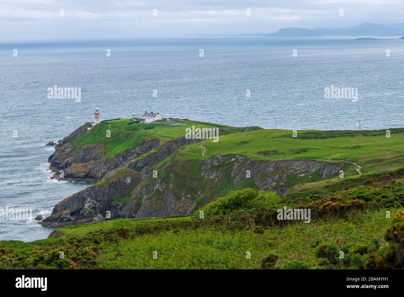 Veduta Aerea Del Faro Di Baily, Howth North Dublin Foto Stock
