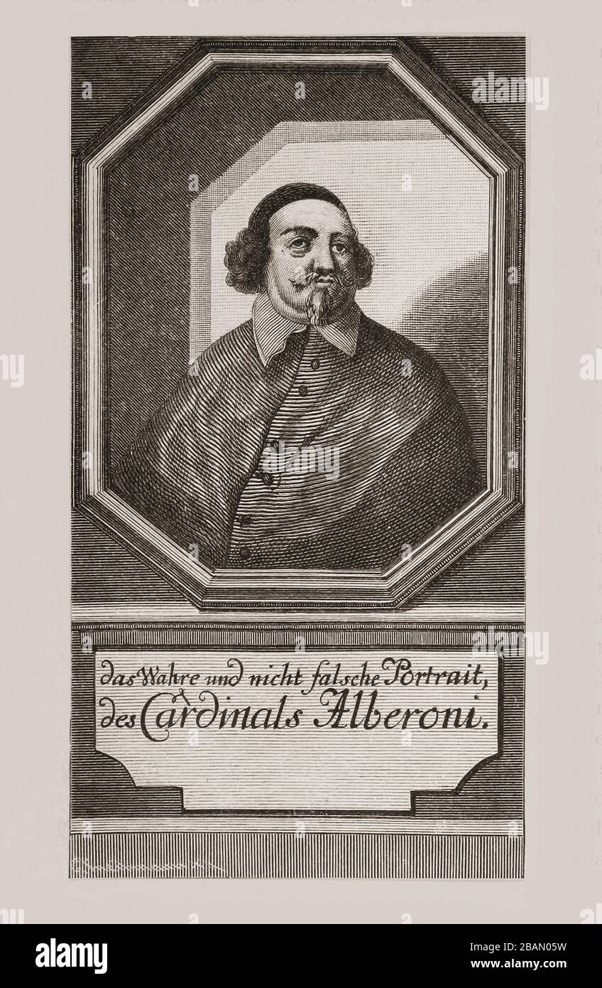 Giulio Alberoni cardinale italiano (1664 - 1752), statista e soldato al servizio di Filippo V di Spagna Foto Stock