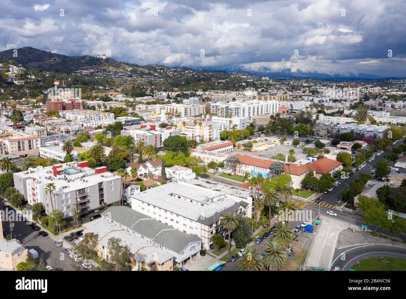 Vedute aeree di Hollywood California Foto Stock