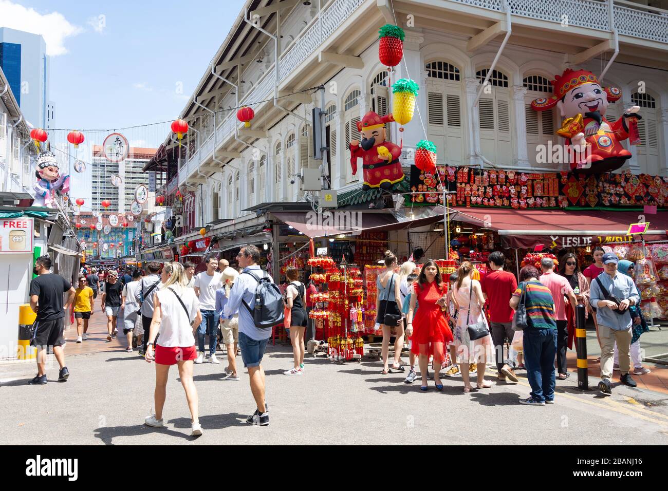 Negozi di souvenir cinesi, Smith Street, Chinatown, Central Area, Repubblica di Singapore Foto Stock