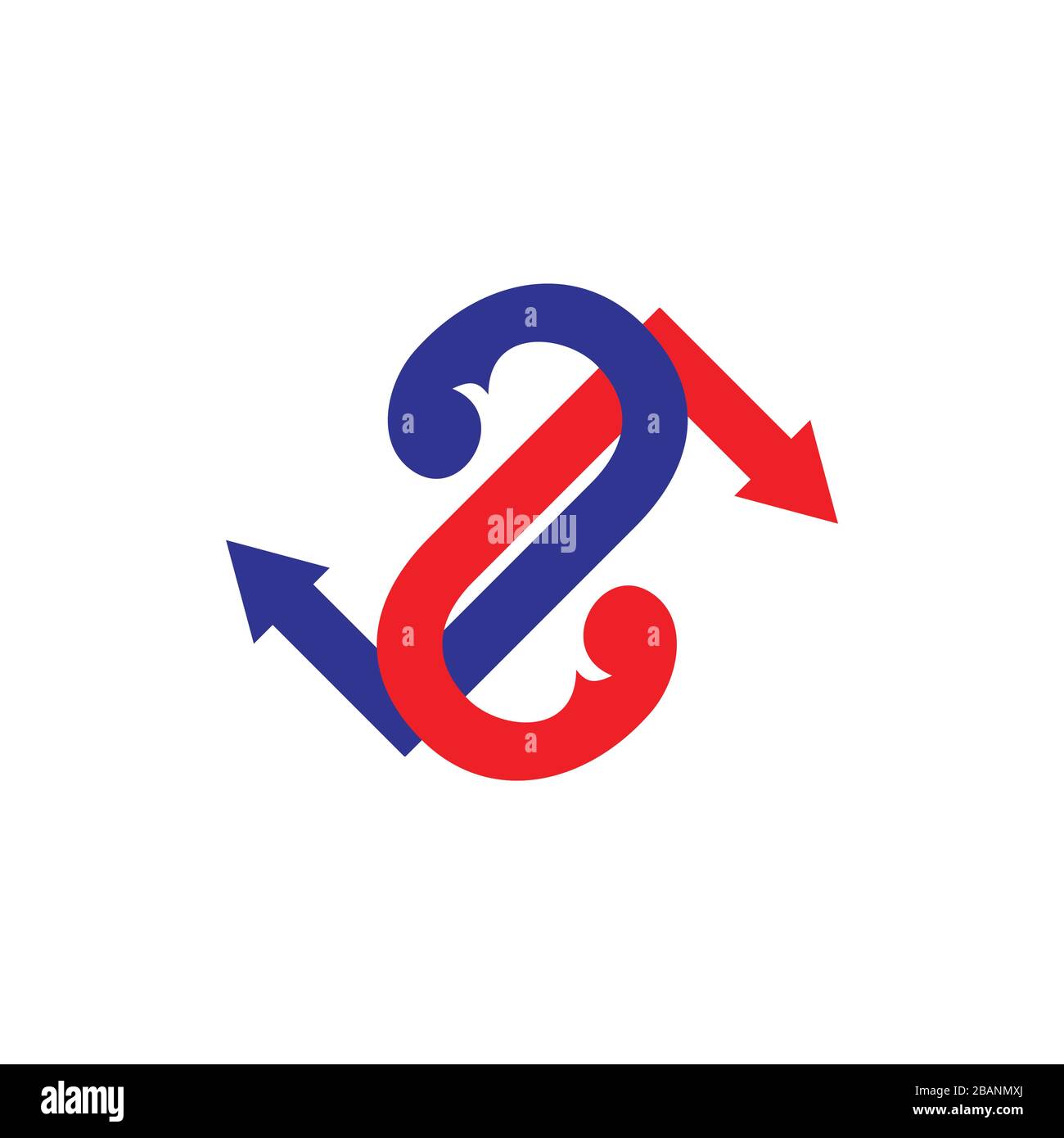 vettore dei simboli di progettazione collegato a due frecce Illustrazione Vettoriale