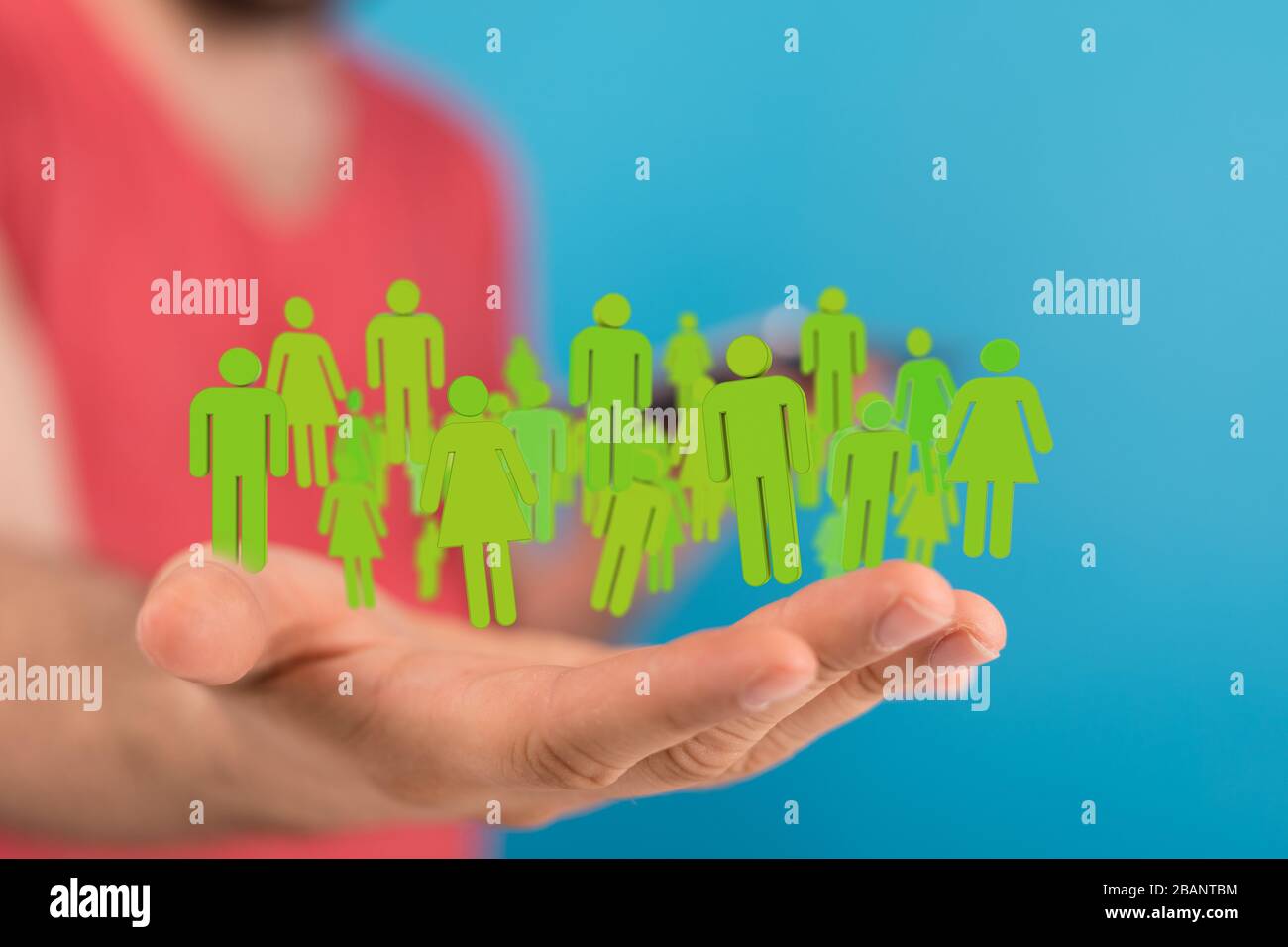 Un concetto di lavoro di squadra e di collaborazione Foto Stock